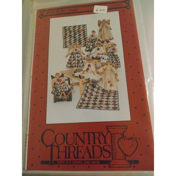 Country Threads Polly & Her Puppy Pattern #140 - Picture 1 of 2